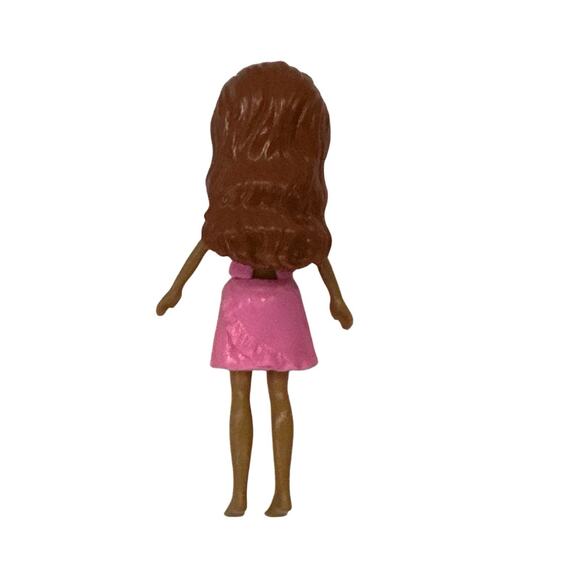 Poly Pocket Pop Star Spotlight Doll With Pink Outfit/Brown Hair Pink Stripe - Picture 3 of 5